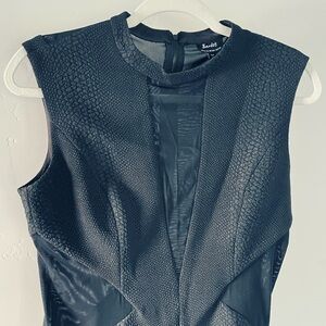 Bardot Black Textured Midi Dress, Size M